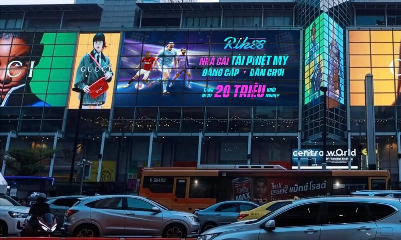 Billboard Rik88 xuất hiện tại Central World - Thái Lan